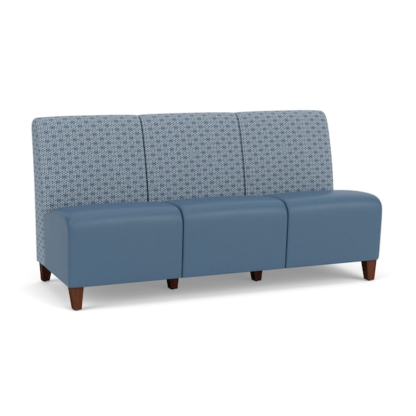 Lesro Siena Armless 3 Seat Tandem Seating No Center Arms, Walnut, RS RainSong Back, MD Titan Seat SN3102 - main